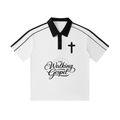 Contrast Collar Short-Sleeve Polo Shirt
