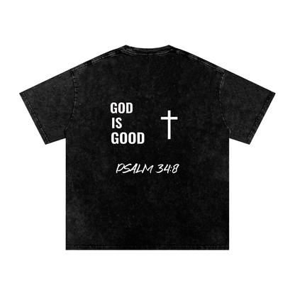 Snow Washed Oversized Cotton T-Shirt