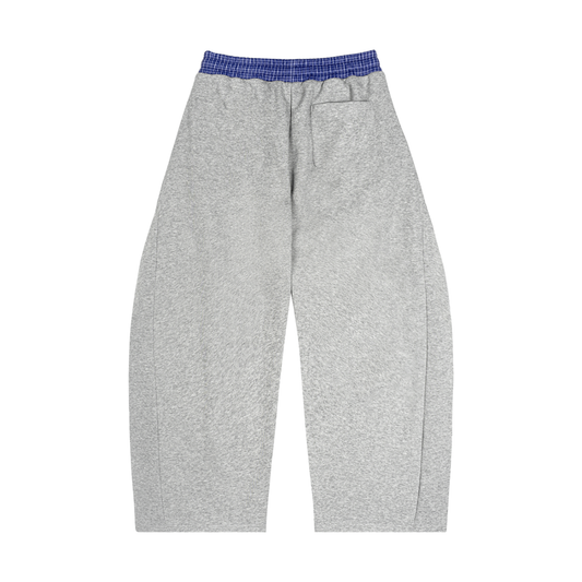 Plaid Waistband Barrel Sweatpants Cross
