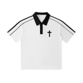 Contrast Collar Short-Sleeve Polo Shirt