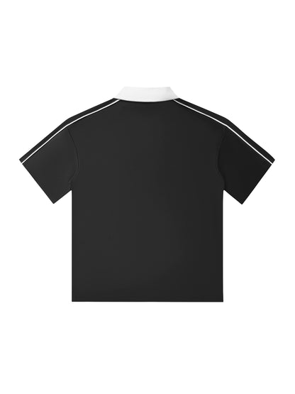 Contrast Collar Short-Sleeve Polo Shirt